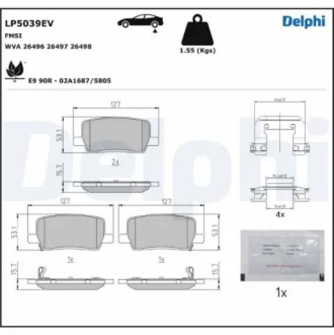 Задні колодки LP5039EV DELPHI