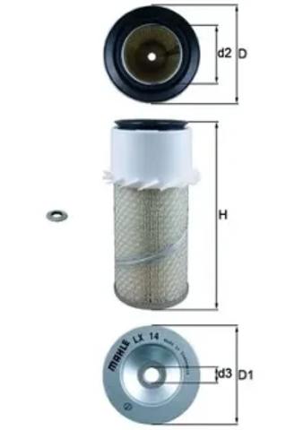 Елемент повітряного фільтра LX14 MAHLE