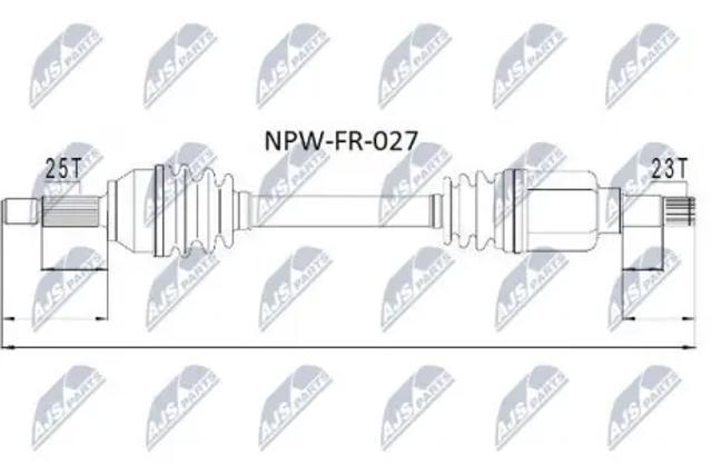 Піввісь передня ліва NPWFR027 NTY