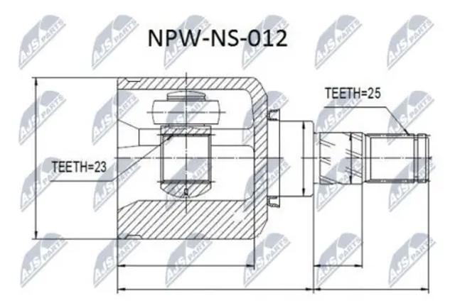 ШРУС внутрішній, передній, правий NPWNS012 NTY
