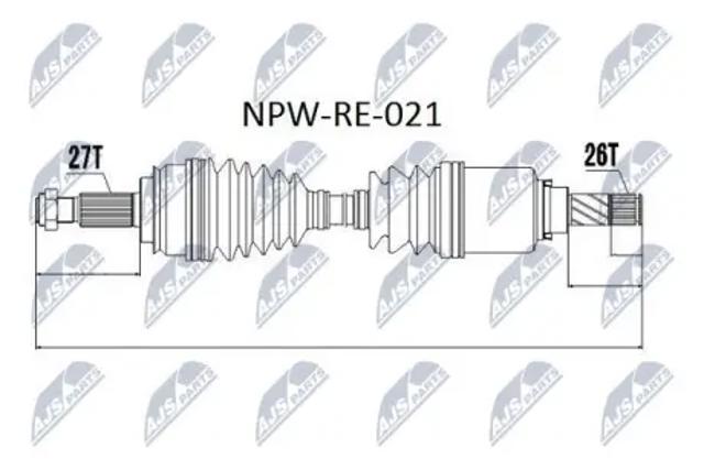 Привід передній лівий NPWRE021 NTY