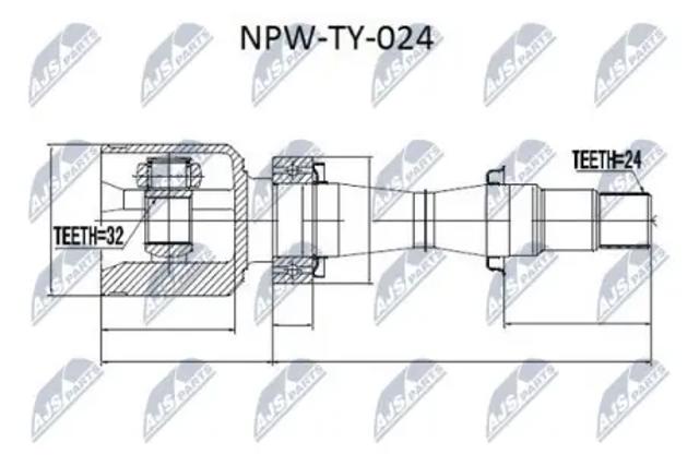 ШРУС внутрішній, передній, правий NPWTY024 NTY