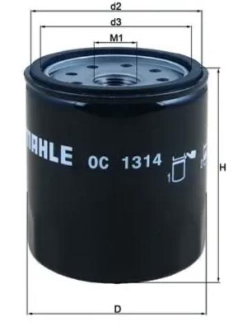 Фільтр масляний грубої очистки (повнопотоковий ф.) OC1314 MAHLE