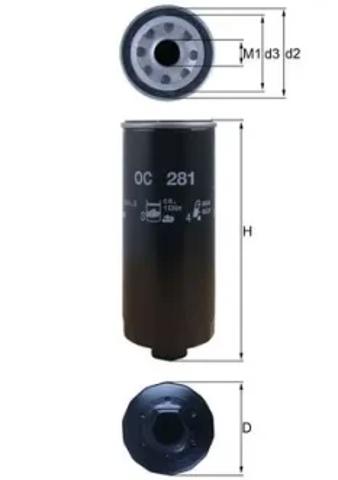 Фільтр масляний грубої очистки (повнопотоковий ф.) OC281 MAHLE