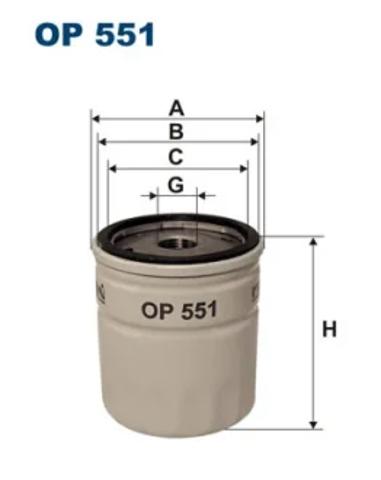 Маслофільтр OP551 FILTRON