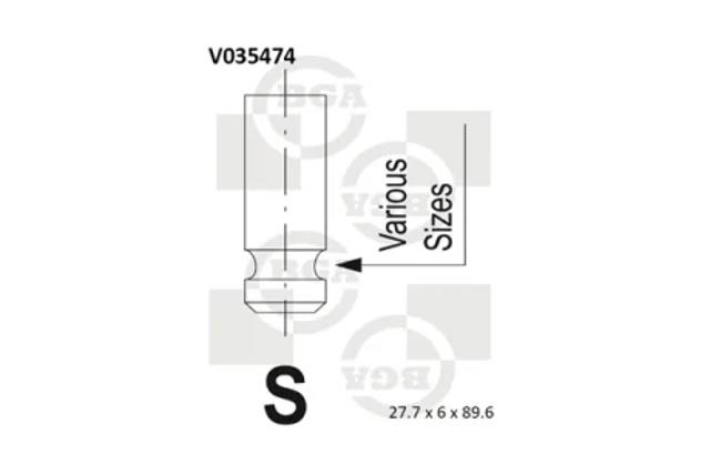 Клапана і штовхачі V035474 BGA