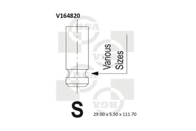 Клапана і штовхачі V164820 BGA