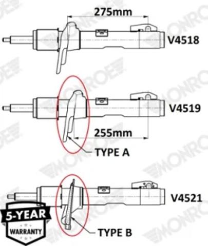 Амортизатор передній V4519 MONROE