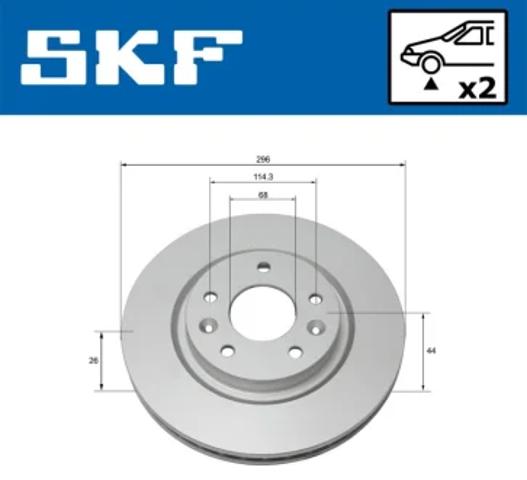 Гальмо дискове переднє VKBD80047V2 SKF