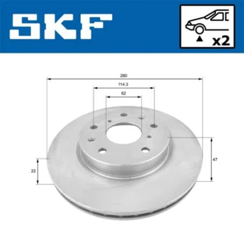 Диск гальмівний передній VKBD80100V2 SKF
