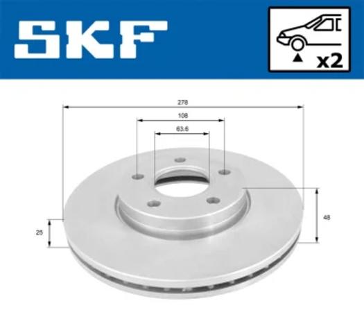 Диск гальмівний передній VKBD80103V2 SKF