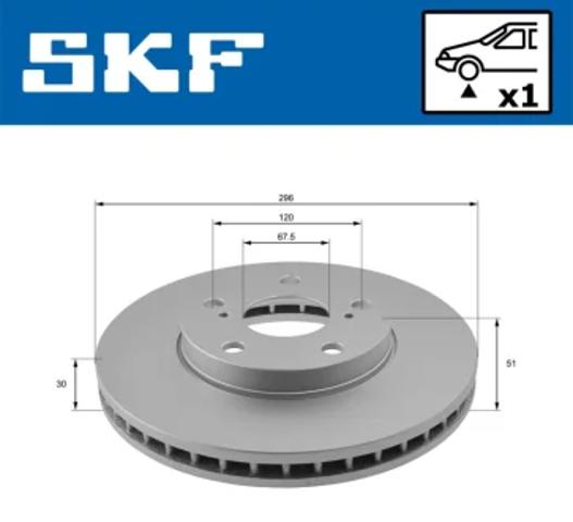 Гальмо дискове переднє VKBD80187V1 SKF
