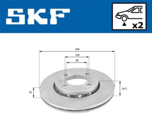 Диск гальмівний передній VKBD80331V2 SKF