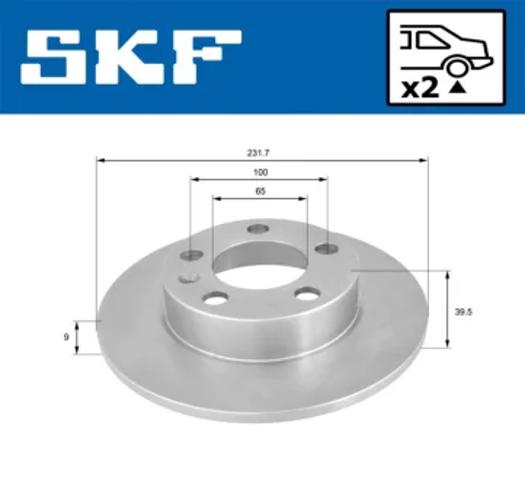Диск гальмівний задній VKBD90023S2 SKF