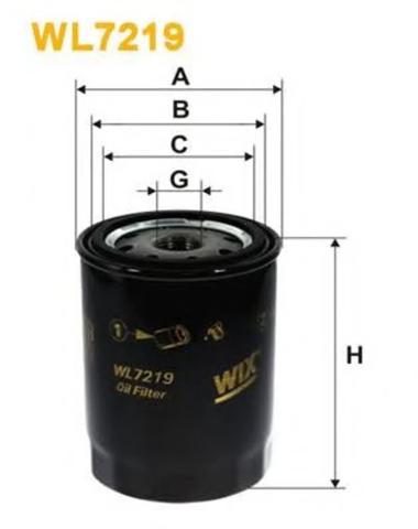 Фільтр масляний ДВЗ WL7219 WIX