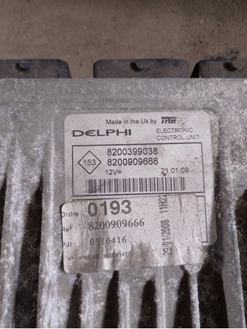 Блок електронного управління 8200399038 RENAULT