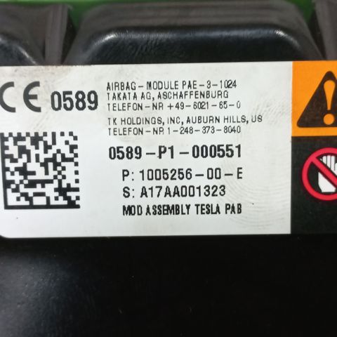 Подушка безпеки бокова 100525600E TESLA
