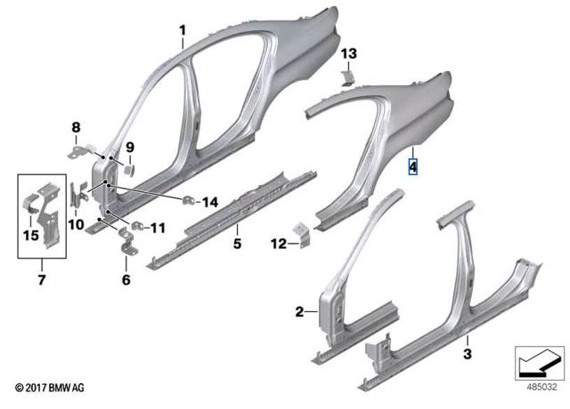 Крило заднє праве 41217240488 BMW