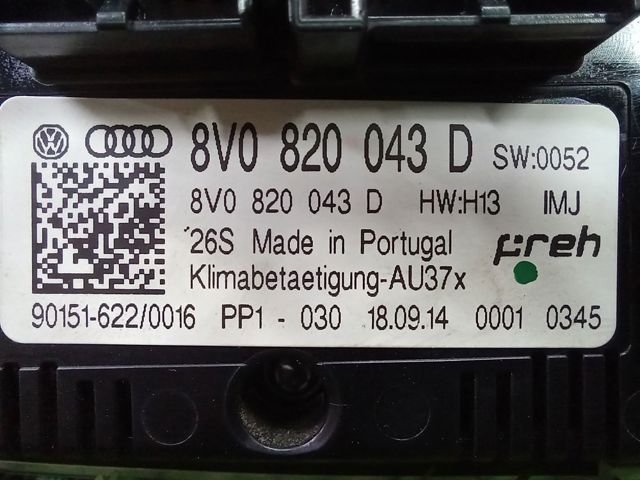 Блок управління кондиціонером 8V0820043D VAG