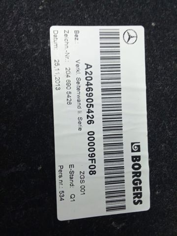 Облицювання багажного відсіку, ліва A2046905426 MERCEDES
