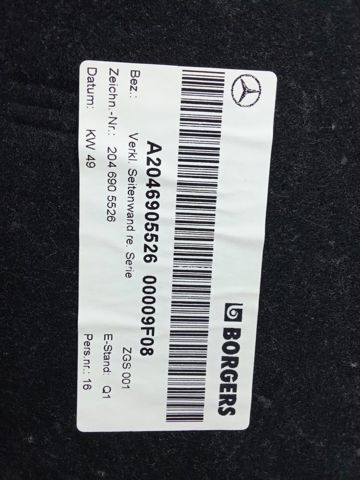 Облицювання багажного відсіку, праве A2046905526 MERCEDES