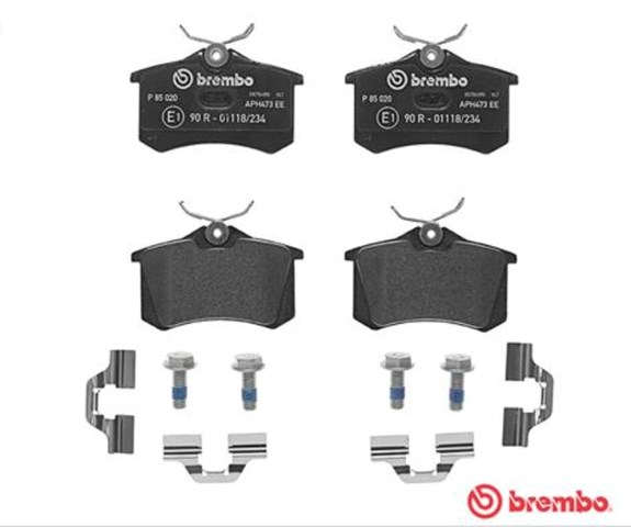 Комплект задніх колодок P85020 BREMBO