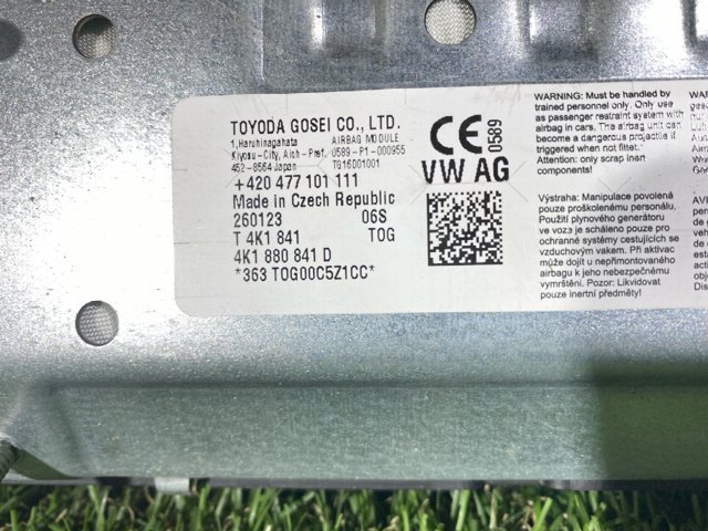 Подушка безпеки, водійська, AIRBAG, захисту колін 4K1880841D VAG