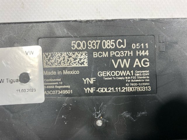 Модуль керування (ЕБУ) бортової мережі 5Q0937085CJ VAG
