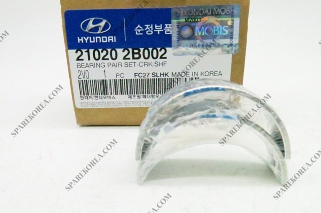 Вкладиші коленвала, корінні, комплект, стандарт (STD) 210202B002 HYUNDAI