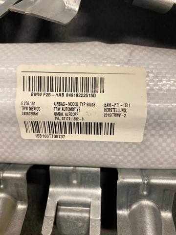 Подушка безпеки, бічна, ліва, AIRBAG 72129182225 BMW