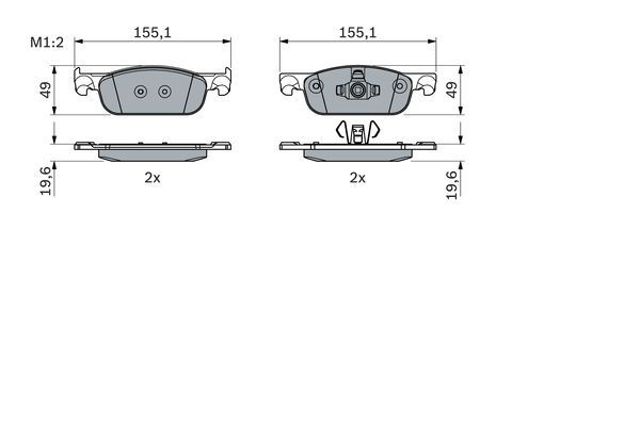 Передні гальмівні колодки 0986424021 BOSCH
