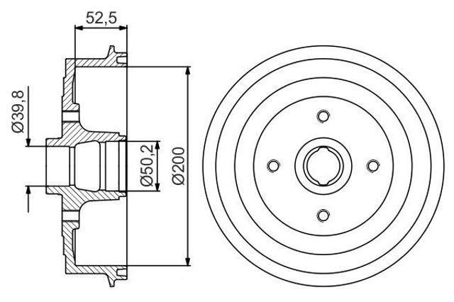 Барабан гальмівний задній 0986477217 BOSCH