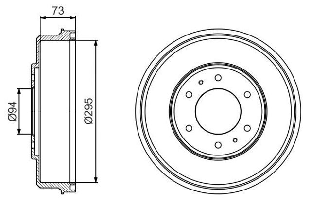 Барабан гальмівний задній 0986477232 BOSCH