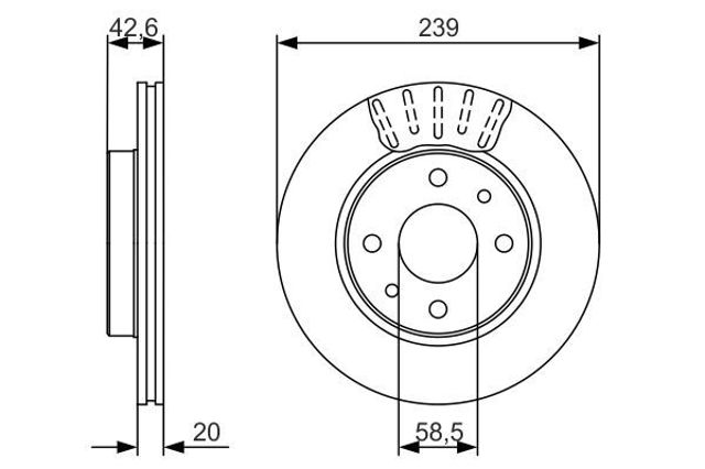 Диск переднього гальма 0986479082 BOSCH