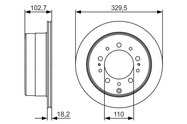 Диск гальмівний задній 0986479R15 BOSCH