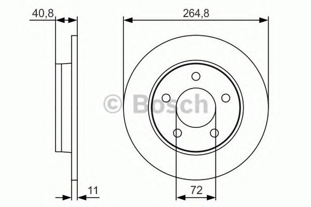 Диск гальмівний задній 0986479S50 BOSCH