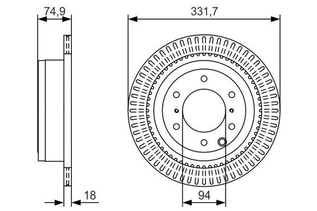 Диск заднього гальма 0986479T90 BOSCH
