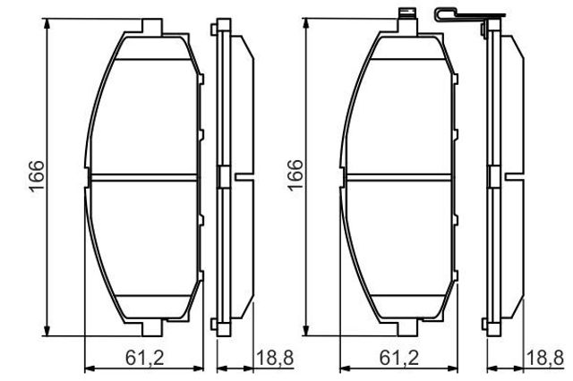 Колодки гальмівні передні, дискові 0986494560 BOSCH