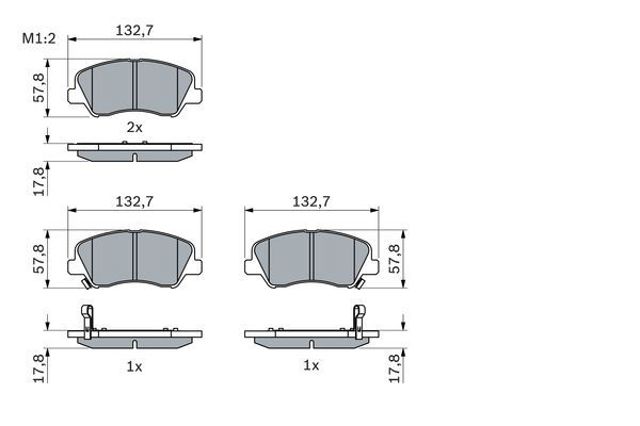 Колодки гальмівні дискові комплект 0986494563 BOSCH
