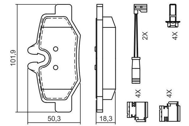 Колодки гальмівні задні, дискові 0986494603 BOSCH
