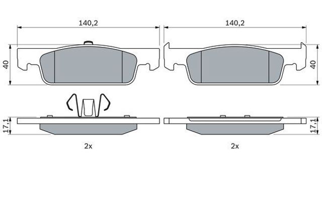 Передні гальмівні колодки 0986494661 BOSCH