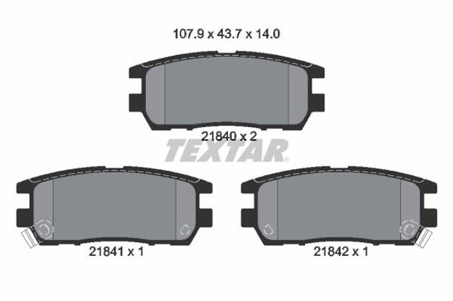 Задні колодки 2184002 TEXTAR