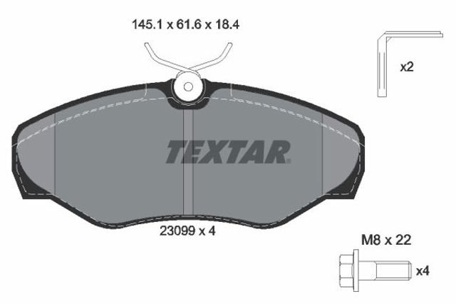Колодки передні 2309902 TEXTAR