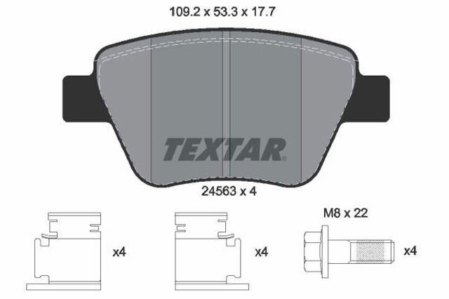 Колодки гальмові задні, дискові 2456301 TEXTAR