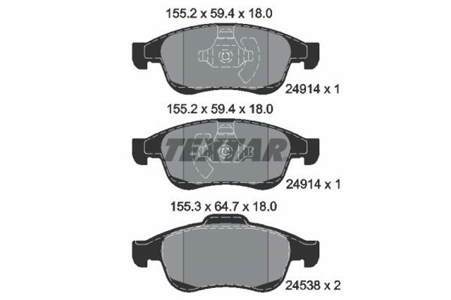 Колодки передні 2491401 TEXTAR