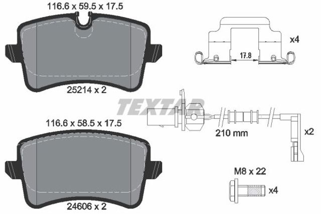 Задні дискові колодки 2521402 TEXTAR