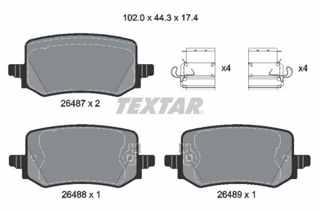 Задні колодки 2648701 TEXTAR