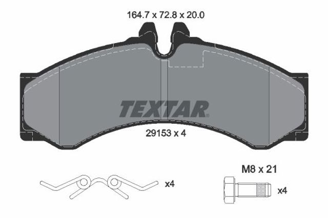 Колодки передні 2915301 TEXTAR