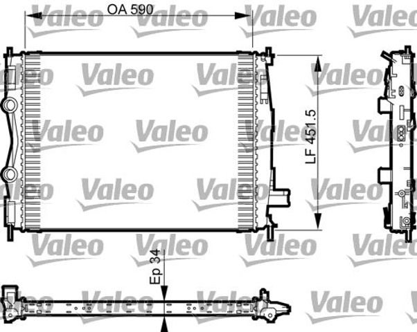 Радіатор водяний 735380 VALEO