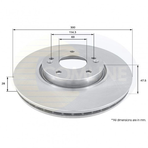 Гальмо дискове переднє ADC1092V COMLINE